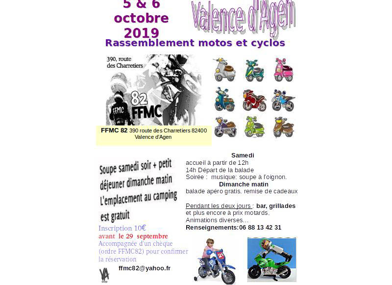 Rassemblement motos et cyclos de Valence d'Agen (...)