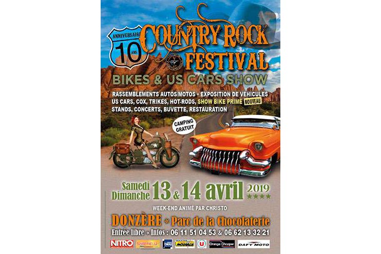 10e Country rock festival bikes & US cars show (...)