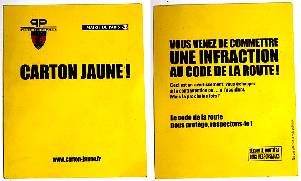Paris : carton jaune pour les petites infractions