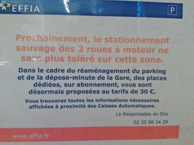 La gare SNCF interdite aux motos