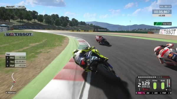 MotoGP20 course jeu vidéo virage valentino rossi {JPEG}